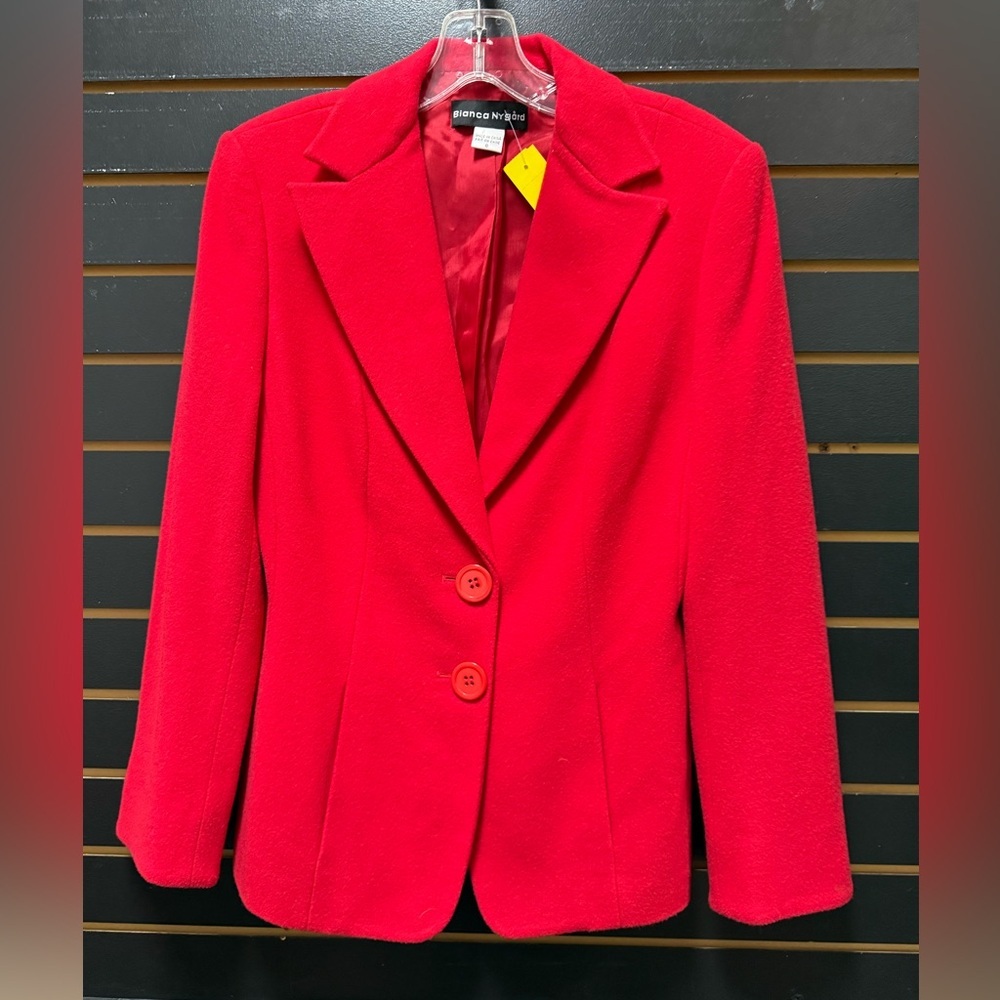 Bianca Nygard Red Wool Cashmere Blazer 8